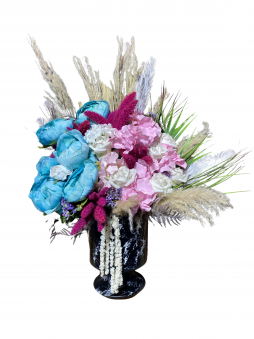 Artistic Royal Luxury Aranjman – Turkuaz & Pudra Premium Tasarım | Selin Çiçek Bodrum