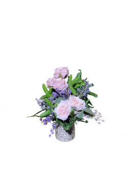 Soft Garden Aranjman – Pudra Gül & Lavanta Dokulu Bohem Tasarım | Selin Çiçek Bodrum