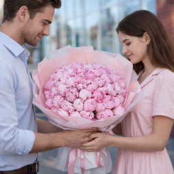 Sevgiliye Verilen Pembe Şakayık Buketi – Romantik Çiçek Hediyesi