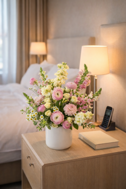 Otel Odası İçin Zarif Çiçek Aranjmanı