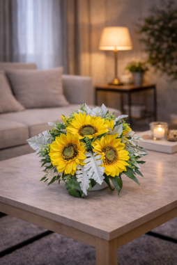 Yapay Ayçiçeği Aranjmanı – Enerjik Yaz Dekoru | Selin Çiçek