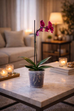 Tek Dallı Mor Orkide – Bodrum Aynı Gün Teslim