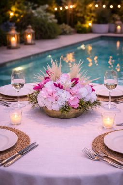 Bohem Pembe Yapay Aranjman – Romantik Premium Dekor | Selin Çiçek