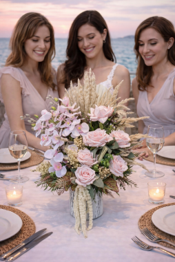 Soft Royal Pink Luxury Aranjman – Orkide & Gül Premium Tasarım | Selin Çiçek