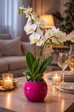 Çift Dallı Beyaz Orkide – Bodrum Aynı Gün Teslim