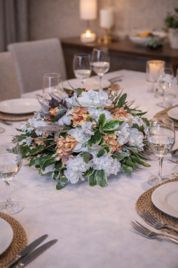 Soft Lüks Yapay Çiçek Aranjmanı – Doğal Ton Premium Tasarım | Selin Çiçek